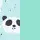 Šnalice za kosu 4/1 - Mint - Panda