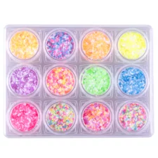 Nail Art Fluorescent Glitters 12pc