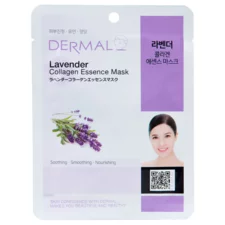 Sheet Mask for Soothing Facial Skin DERMAL Collagen Essence Lavender