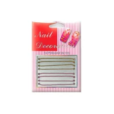 Decorative Chain for Nail Art NADE02 Gold/Pink 8pcs