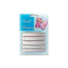 Decorative Chain for Nail Art NADE04 Silver/Pink 4pcs