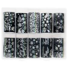 Nail Art Transfer Foils TF001-2 New Year 10pcs