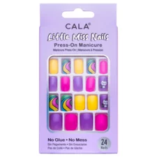 Press on tipse - Purple & Yellow