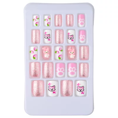 Press on tipse - Pink & Glitter