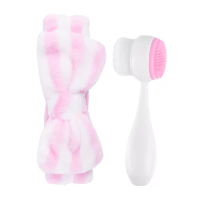 Set traka za kosu i četka za lice - Roze
